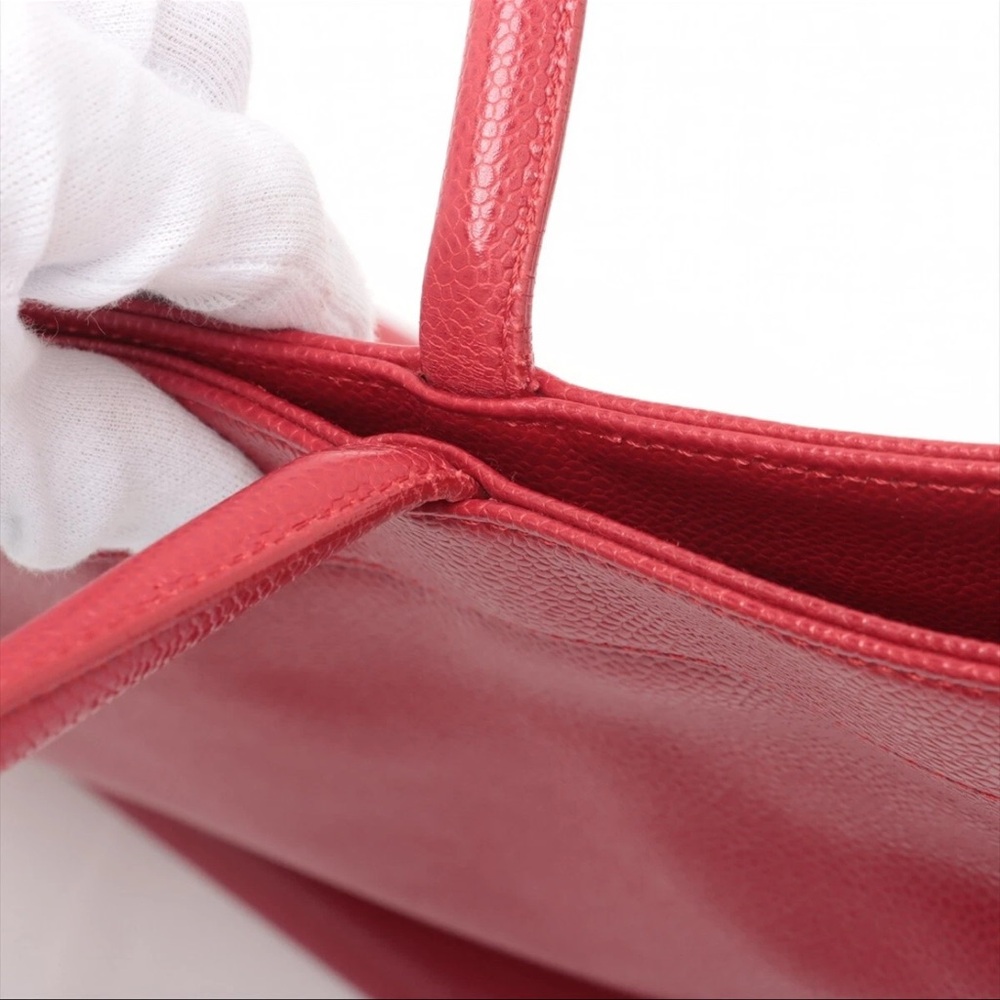 CHANEL Caviar Red Tote Bag - Picture 12 of 14
